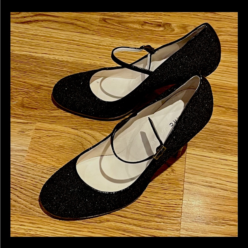 MARC JACOBS Sparkling Black Leather Stiletto Heels Size 8.5M - Picture 5 of 13